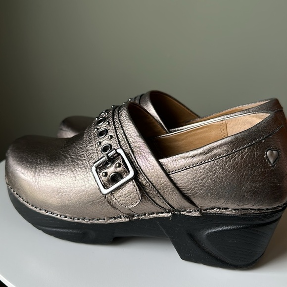 Nurse Mates Chelsea Pillowtop Metallic Leather Clogs Workwear Comfort Size 8 - Picture 8 of 17